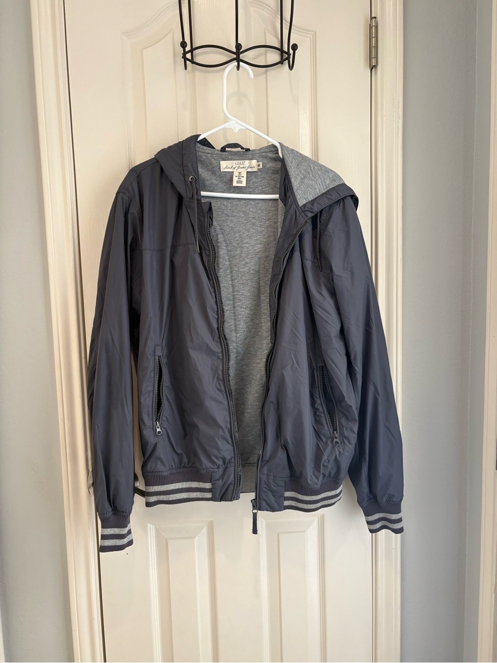 H&M Gray Hooded Jacket with Dark Gray Shell, men’s